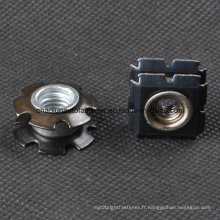 Black Zinc Plaqué Fer Fitment Flower Star Nut (CZ036)